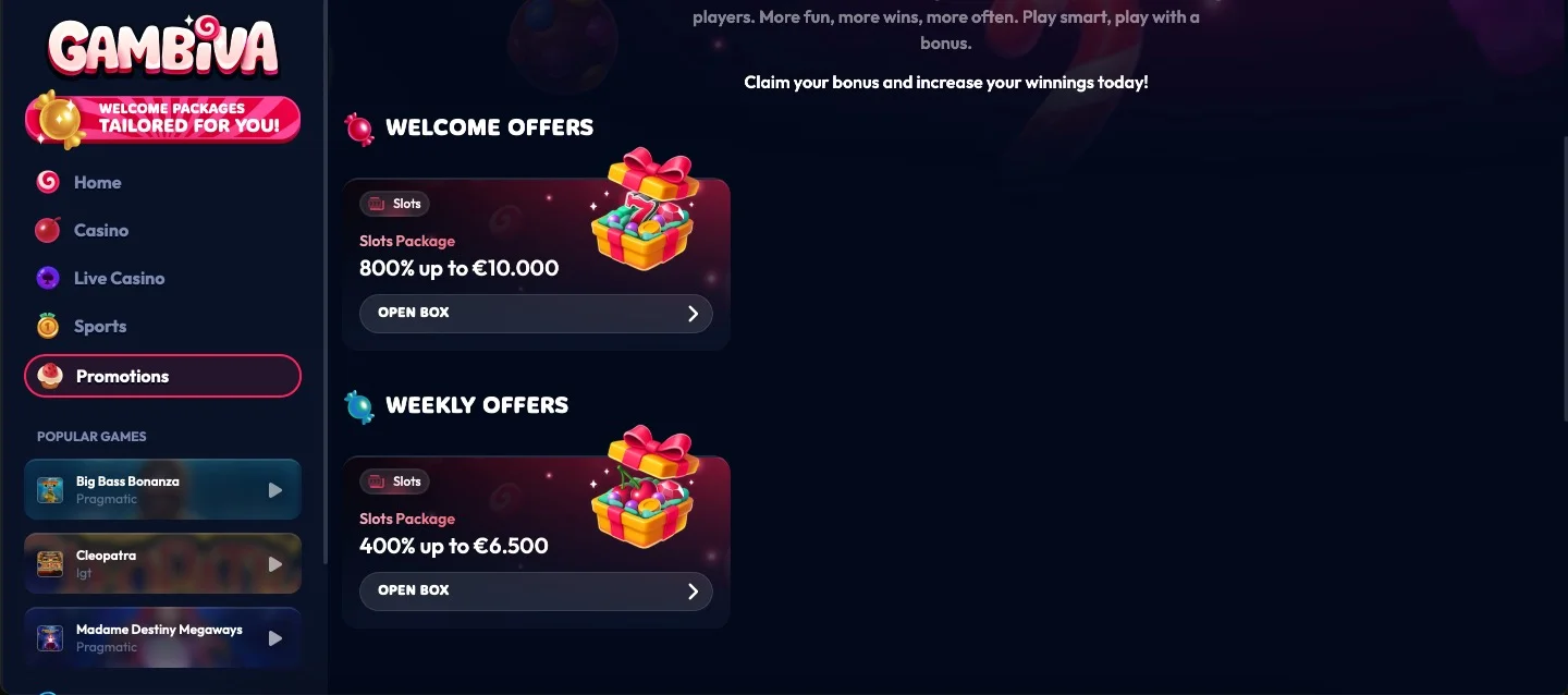 Gambiva Casino Promo