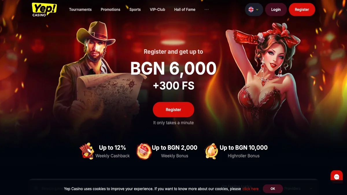 Yep Casino Main Page