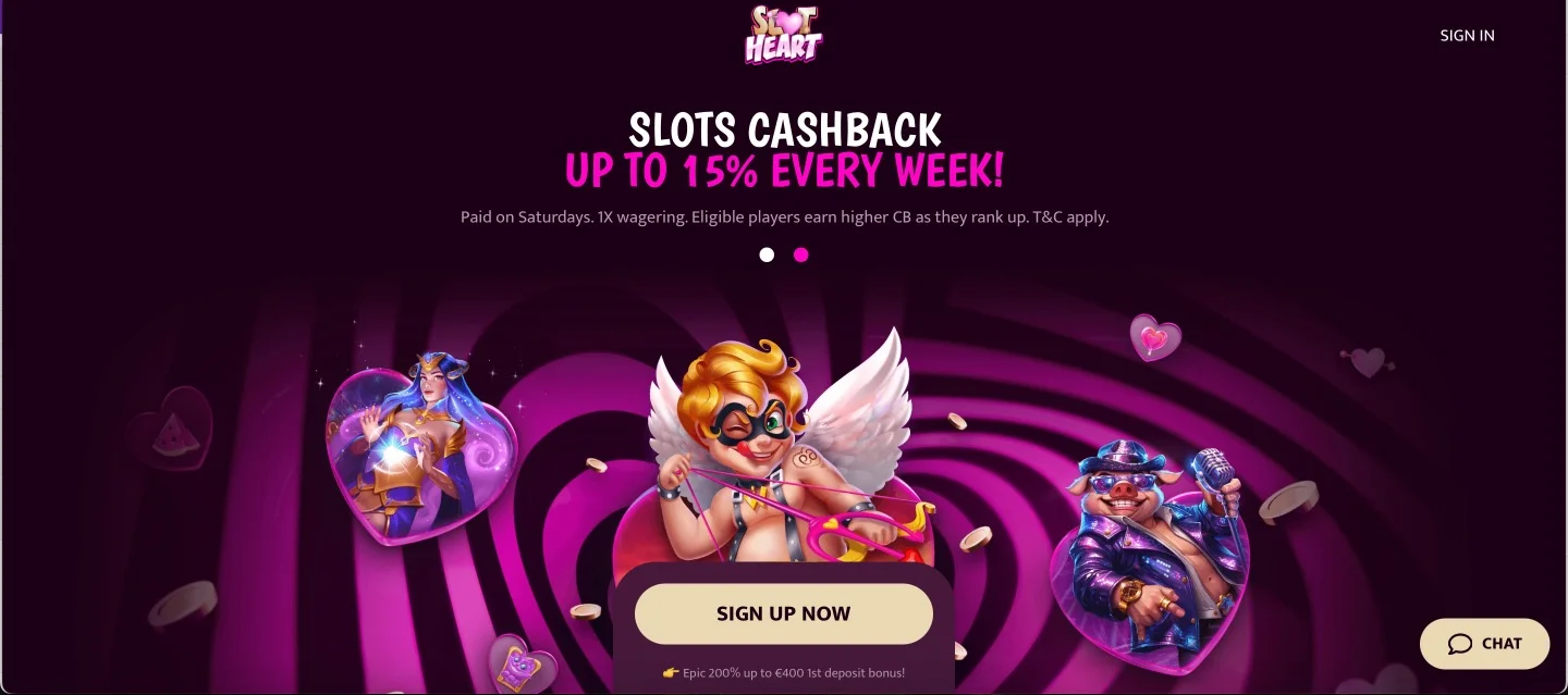 SlotHeart Home page