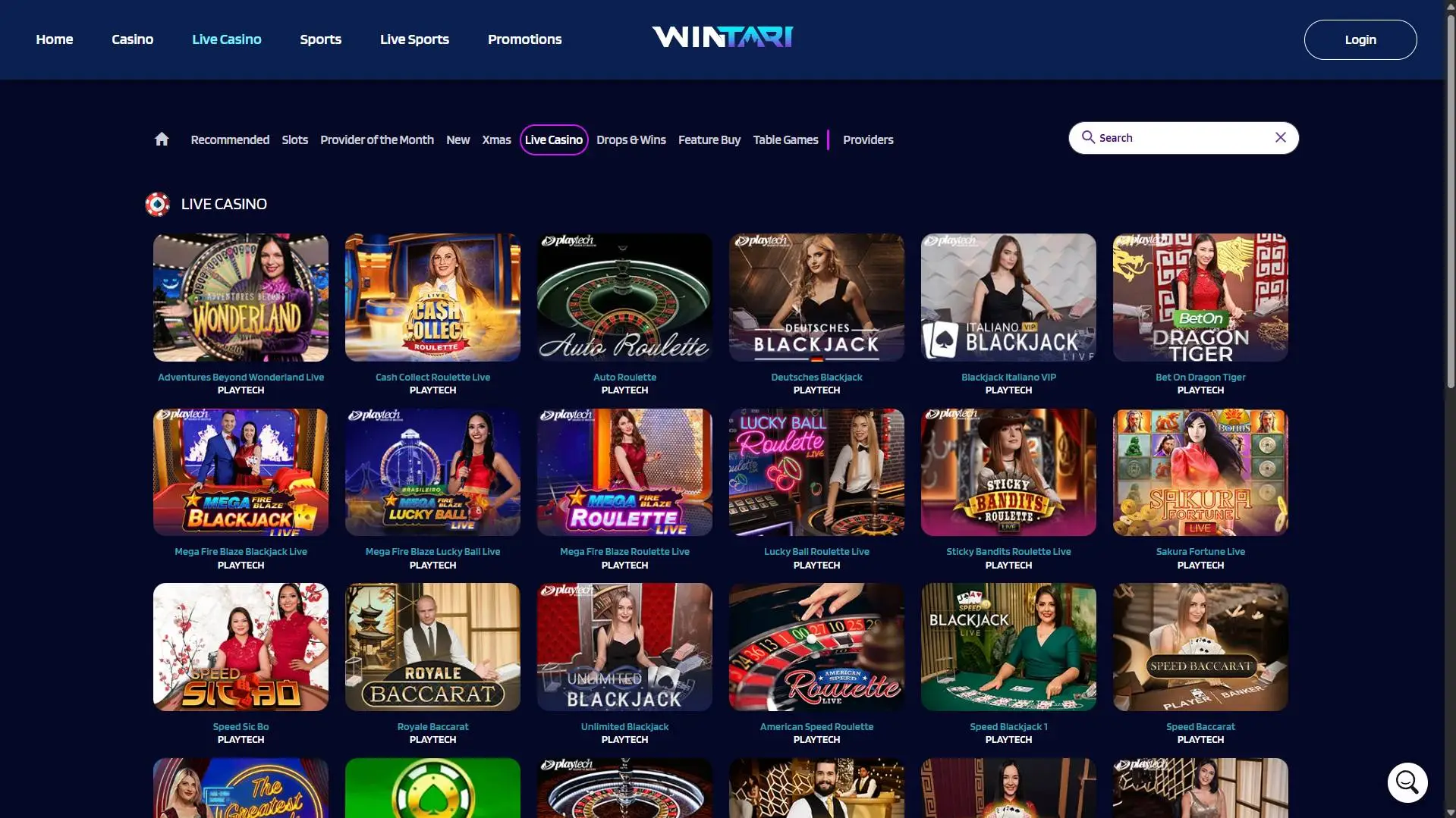 Wintari Casino Live Casino
