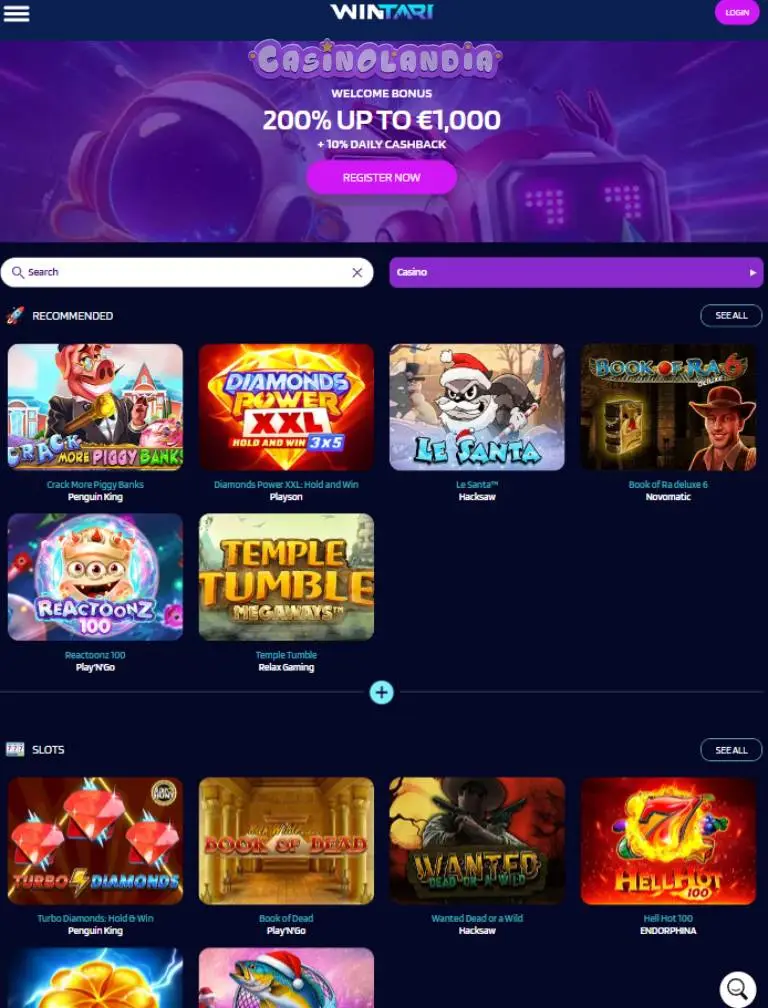 Wintari Casino Tablet Vertical