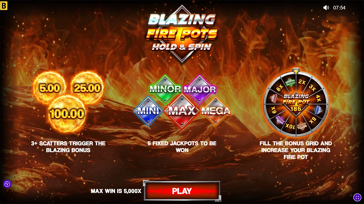 Blazing Fire Pots Hold & Spin Homescreen