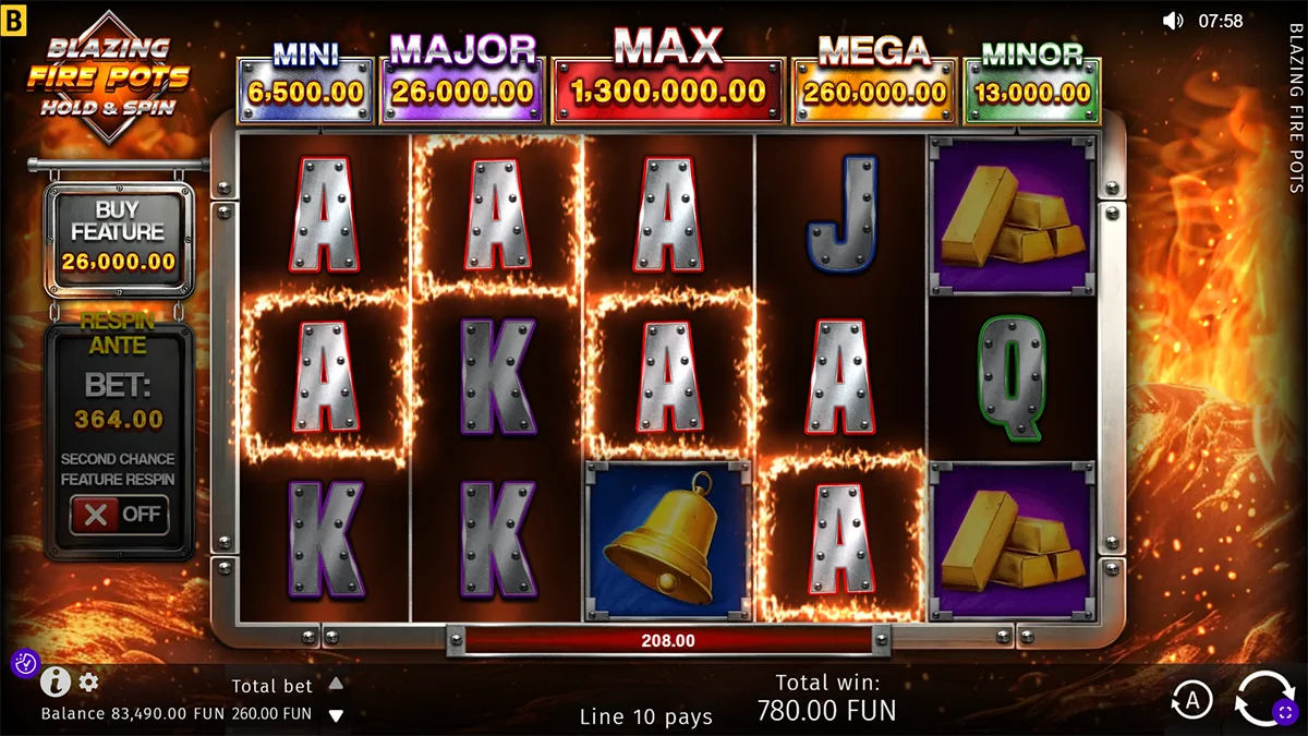 Blazing Fire Pots Hold & Spin Win