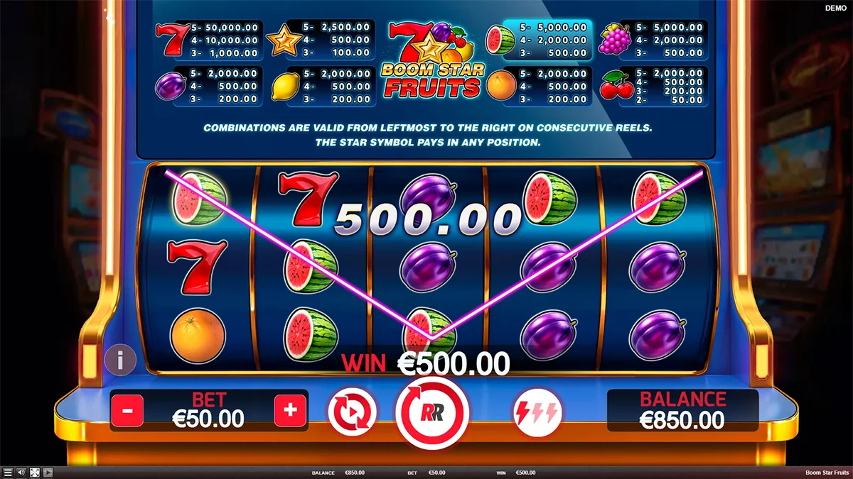 Boom Star Fruits Win