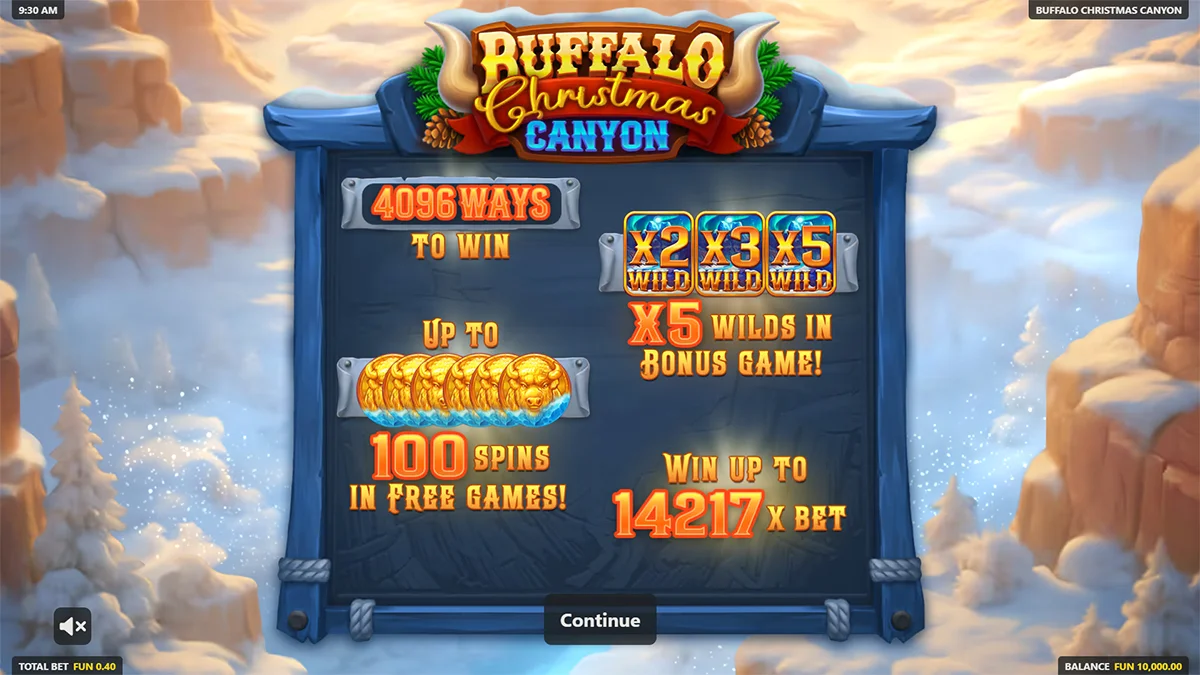 Buffalo Christmas Canyon Homescreen
