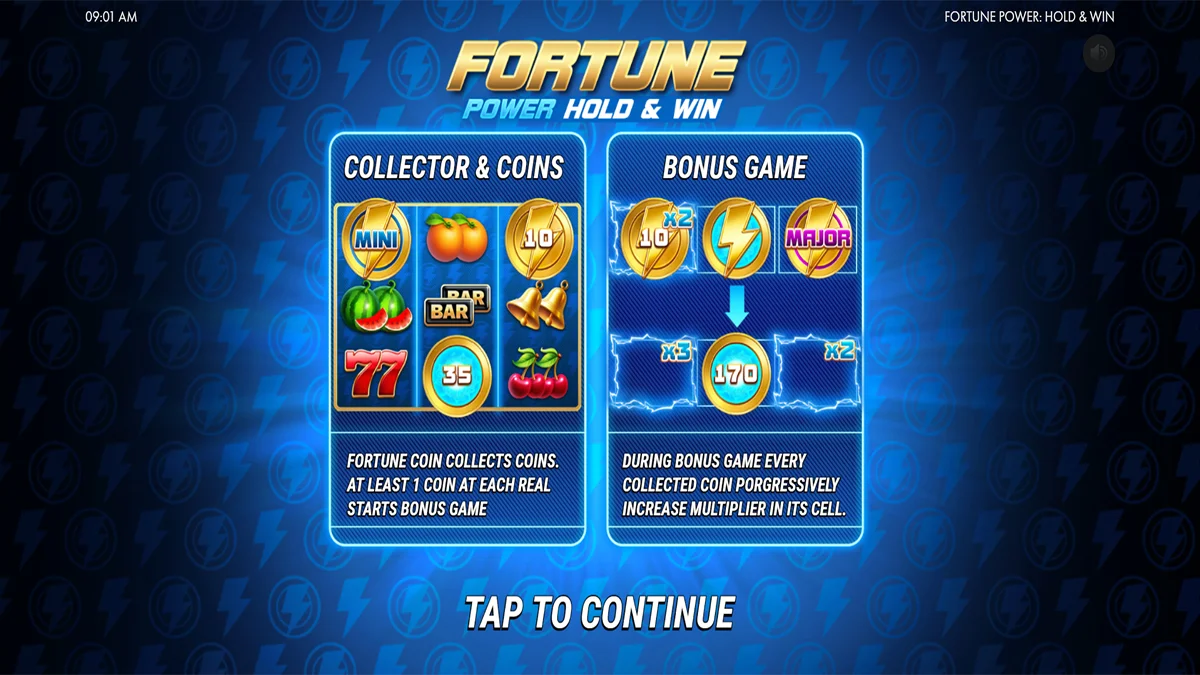 Fortune Power Hold & Win Homescreen