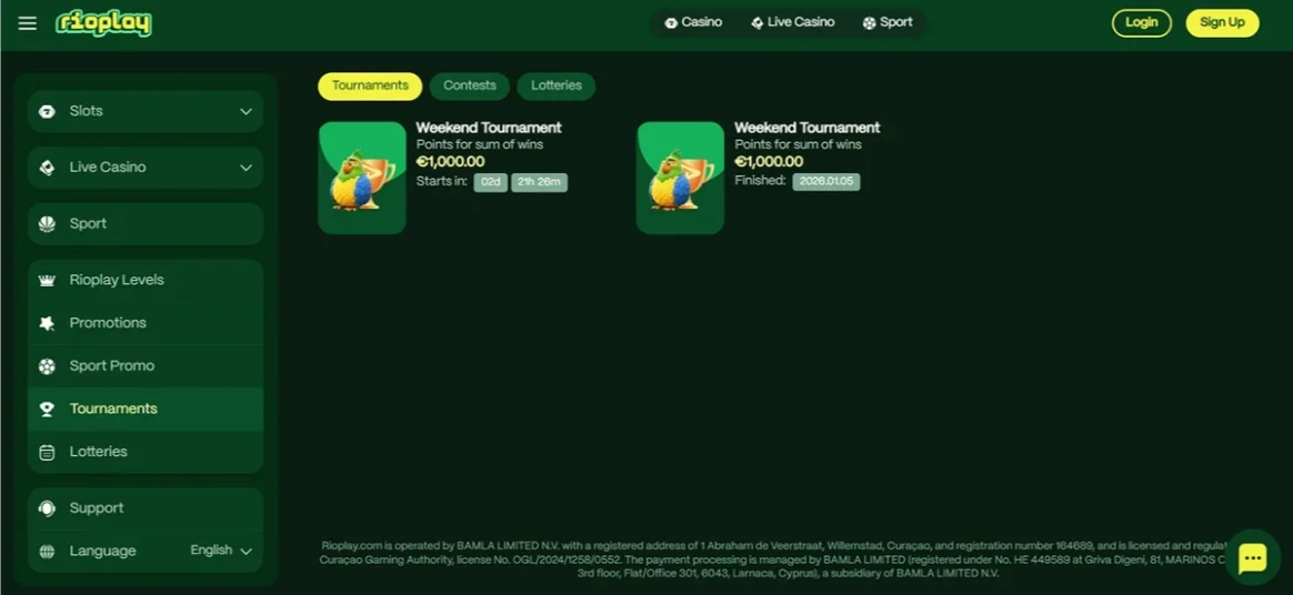 Rioplay Casino Tournaments