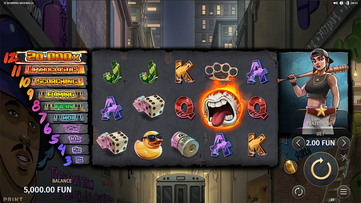 12 Burning Baseballs Base