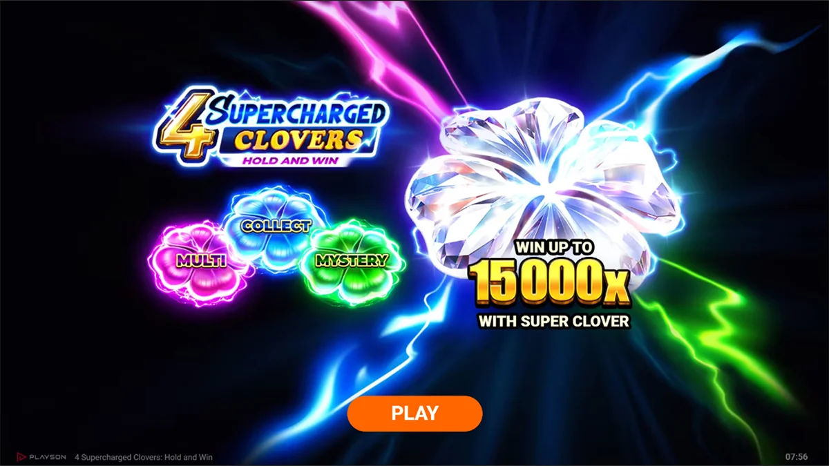 4 Supercharged Clovers Hold and Win Homescreen