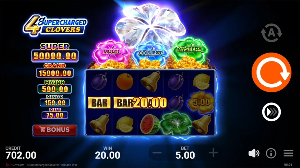 4 Supercharged Clovers Hold and Win Win