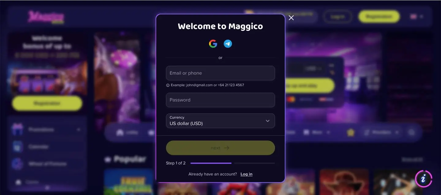 Maggico Casino Signup