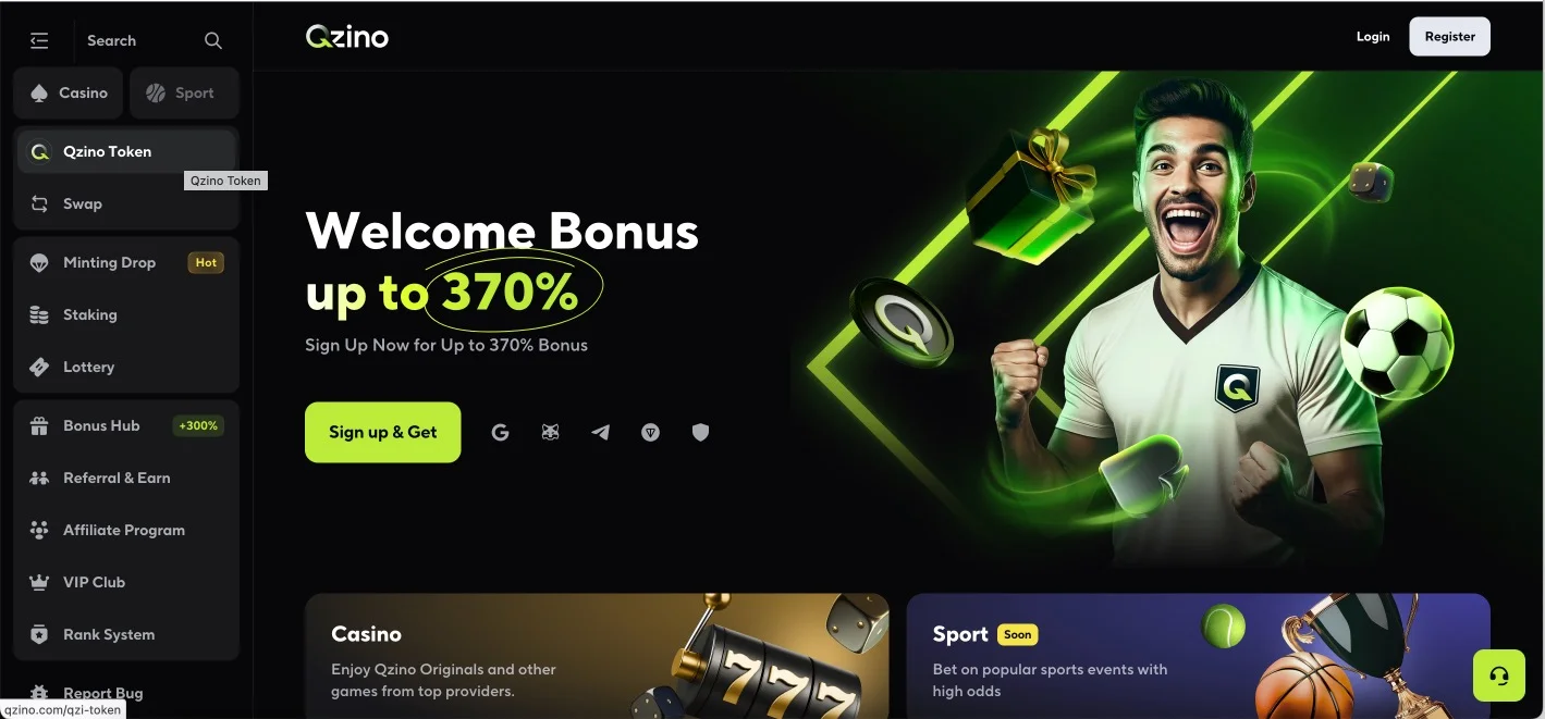 Qzino Casino Home