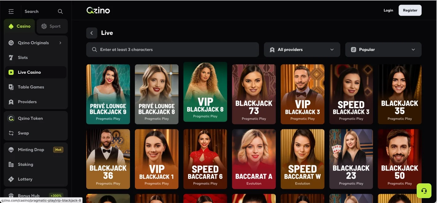 Qzino Casino Live