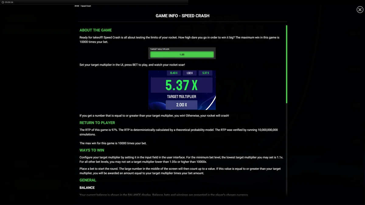 Speed Crash Info