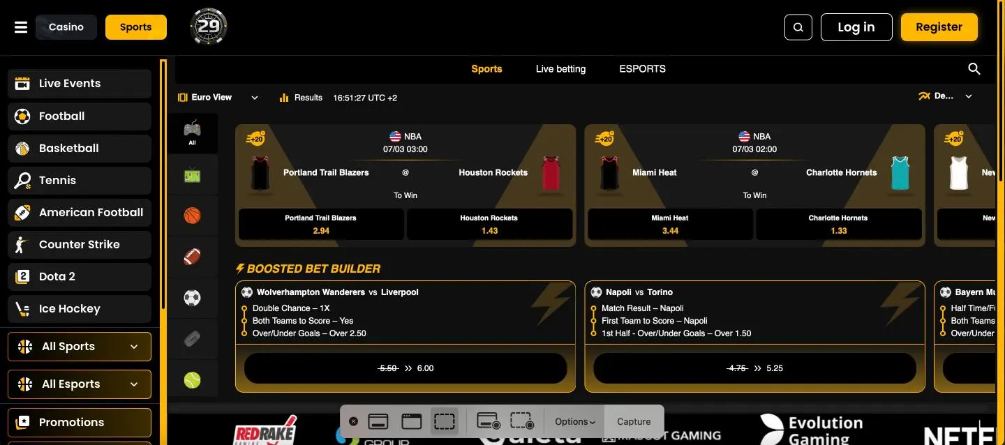 Spinino Casino Sports