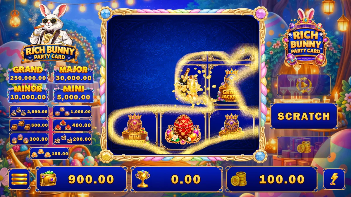 Rich Bunny Party Card Base-Play