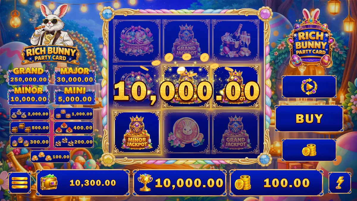 Rich Bunny Party Card Mini-Jackpot